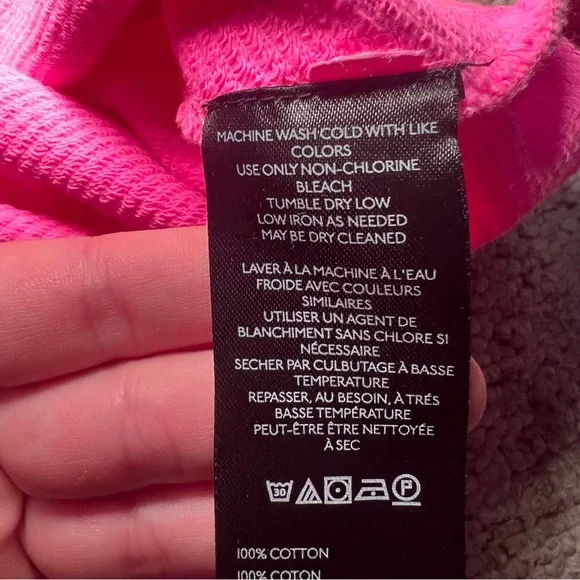 anthropologie Pilcro Warfside Hooded Sweatshirt Bright Pink Sz XL Oversized - Picture 11 of 13